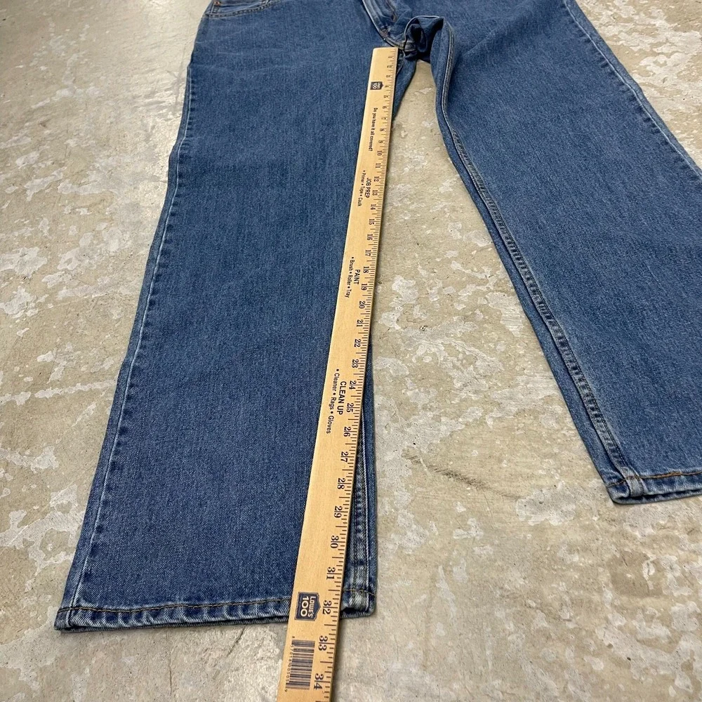 Levis Jeans Mens 38x32 Blue Pants 505 Straight Mid Rise‎ Denim Cotton Workwear